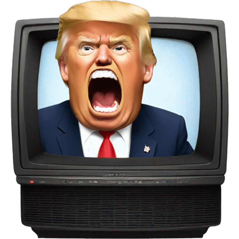 Trump screaming at tv emoji