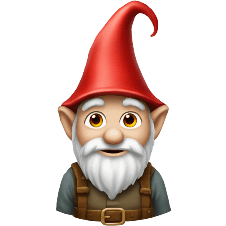 Gnome with a red hat and big eye emoji