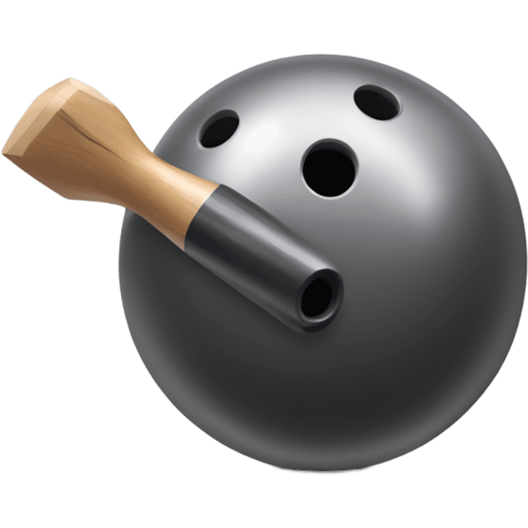 Bowling ball with a hammer emoji