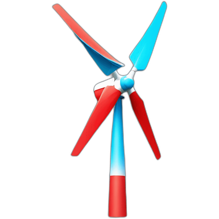 blue and red wind turbine emoji