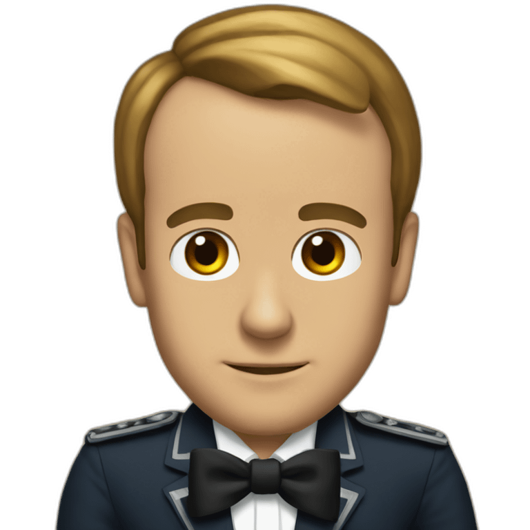 Macron in a bow emoji