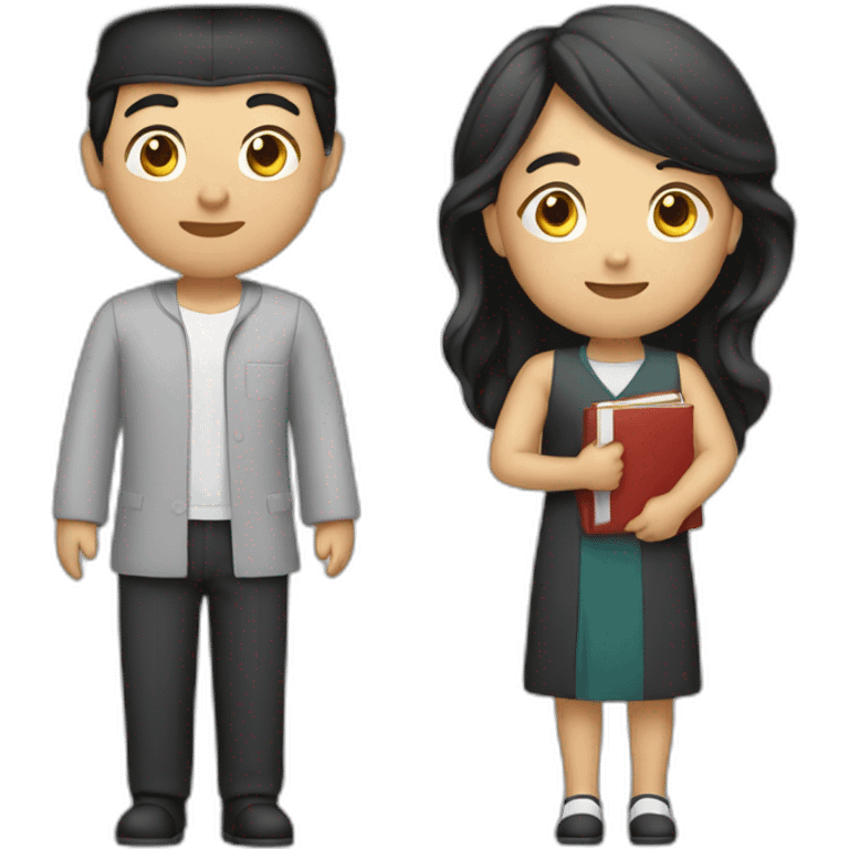 an Asian graduate consisting of one woman and one man emoji