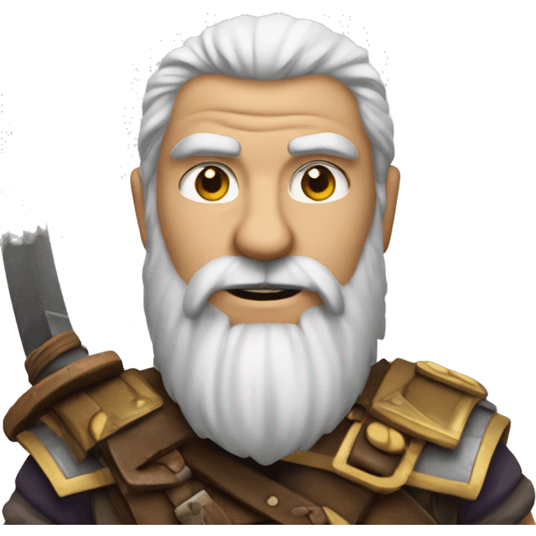 nain guerrier avec une grosse barbe en 2d emoji