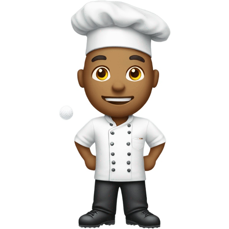 White chef playing golf emoji