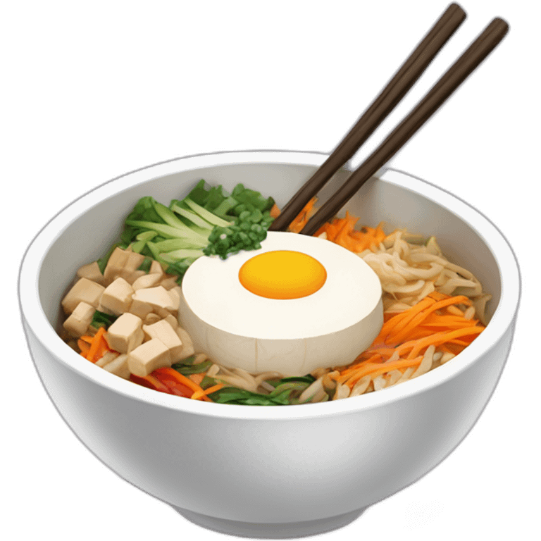 bowl of tofu bibimbap emoji