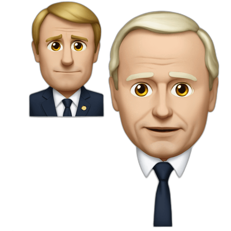 vladimir poutine fait un bras de fer avec emanuel macron emoji