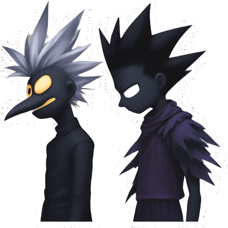 Fumikage Tokoyami and dark shadow emoji