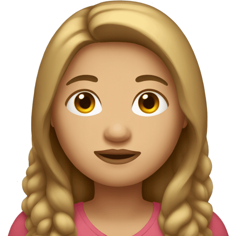 chubby long hair light brown woman emoji