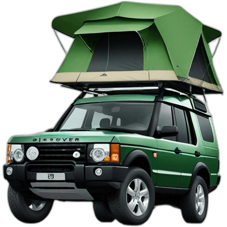 Green Land Rover Discovery 3 Overlanding emoji