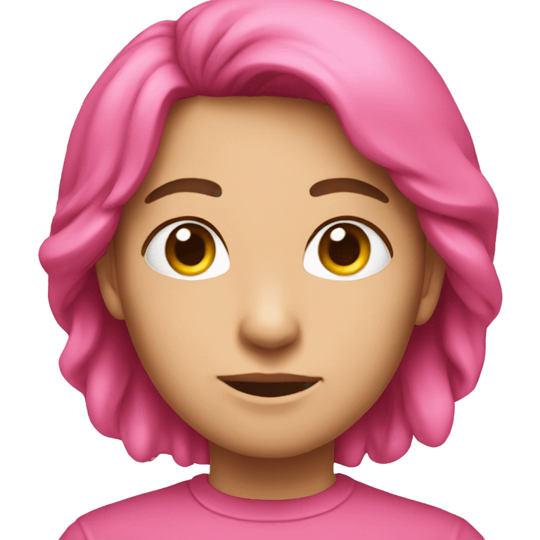 A pink  emoji