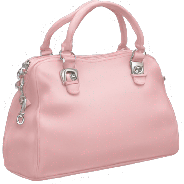 Light Pink bag with silver hardware y2k early 2000s emoji