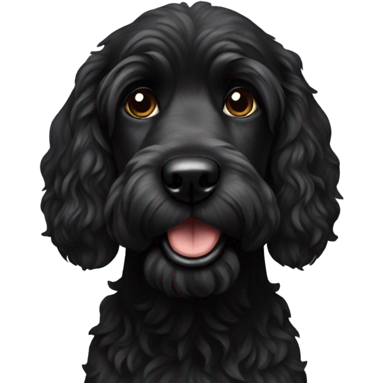 Black doodle dog emoji