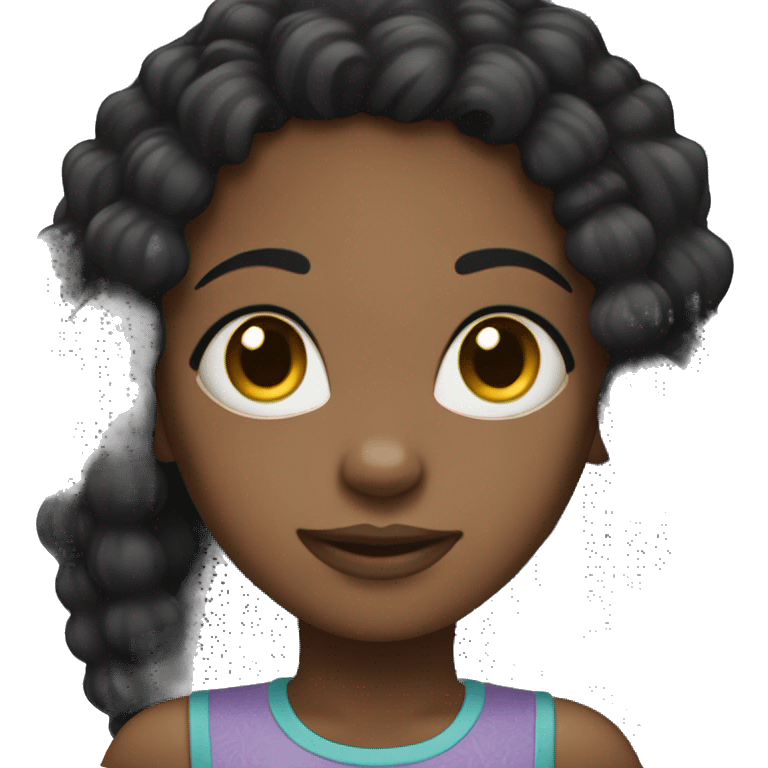 black hair African american girl emoji