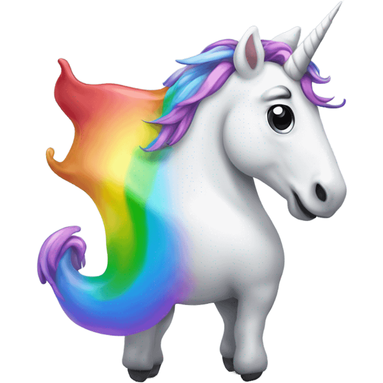 unicorn pooping out rainbow emoji