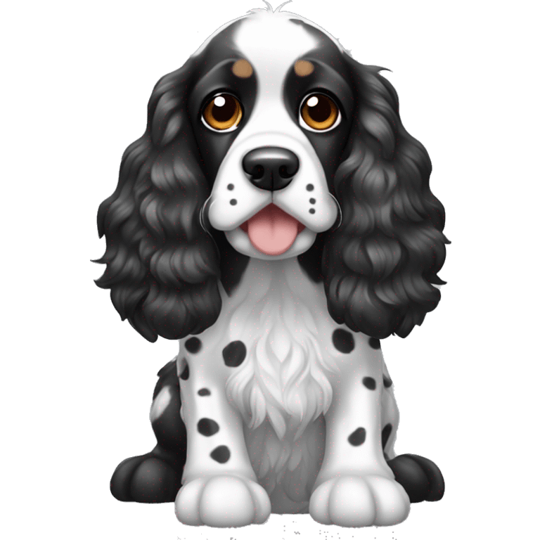 Black and white spotted cocker spaniel  emoji