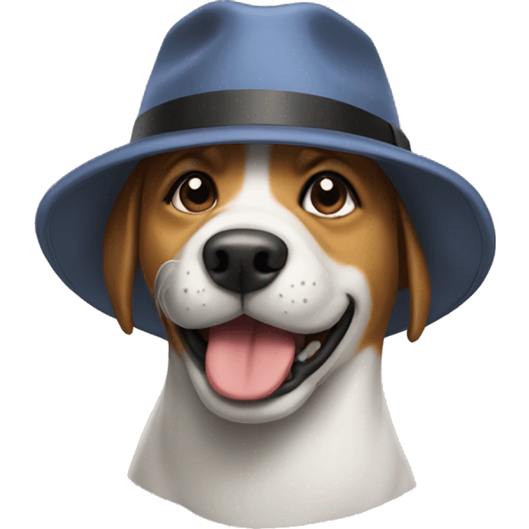 Dog wearing a hat emoji