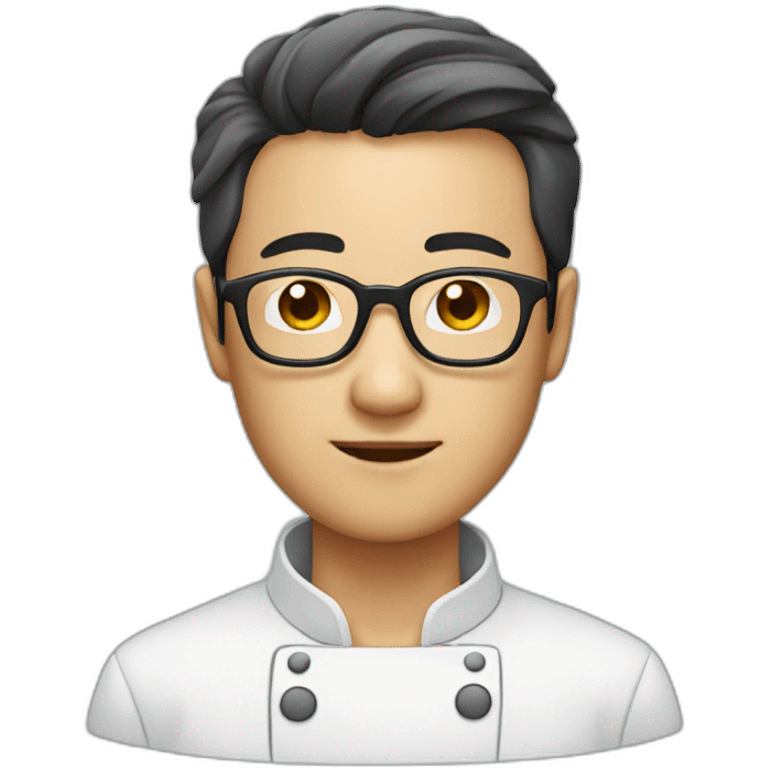 Chinese male in glasses chef emoji