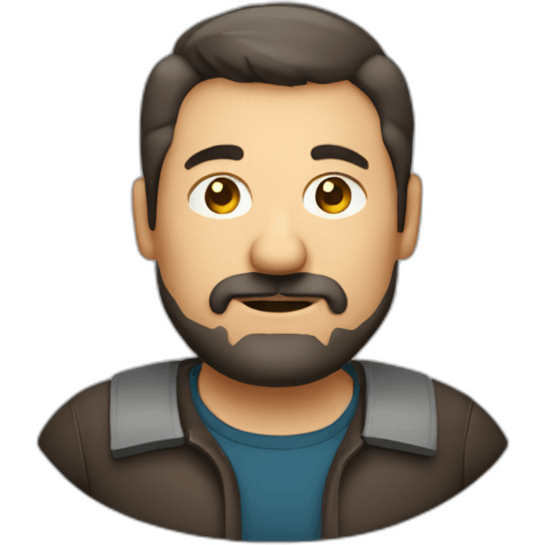 fat middle aged web developer short dark brown graying hair goatee emoji