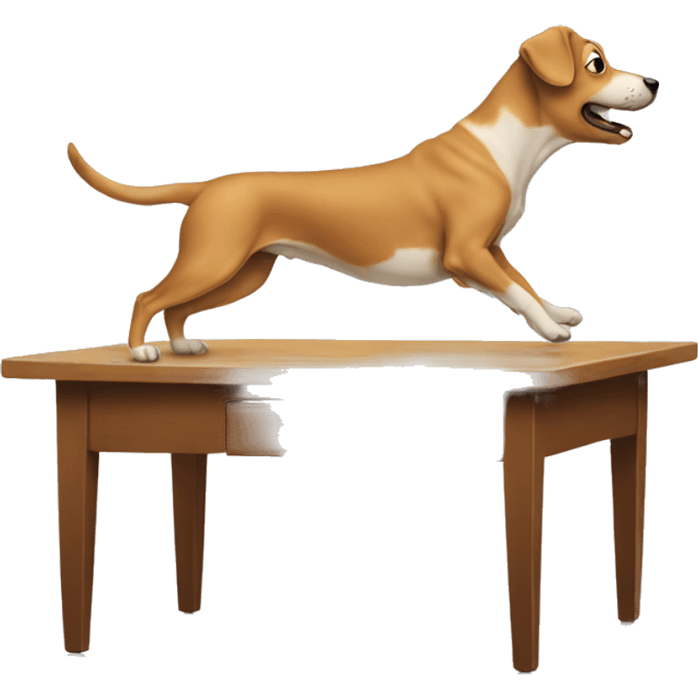 dog dancing on a table emoji