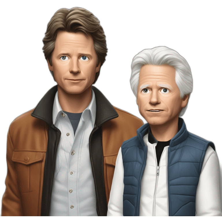 michael jfox take and of christopher lioyd of back to the future emoji