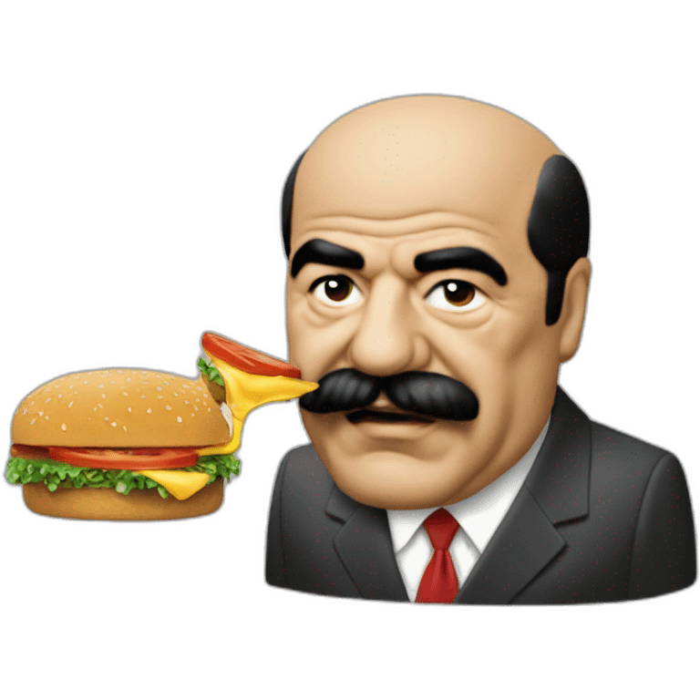 Saddam hussein qui mange un burger emoji