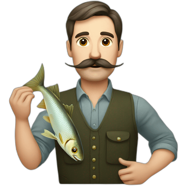 russian moustache husband with fish emoji