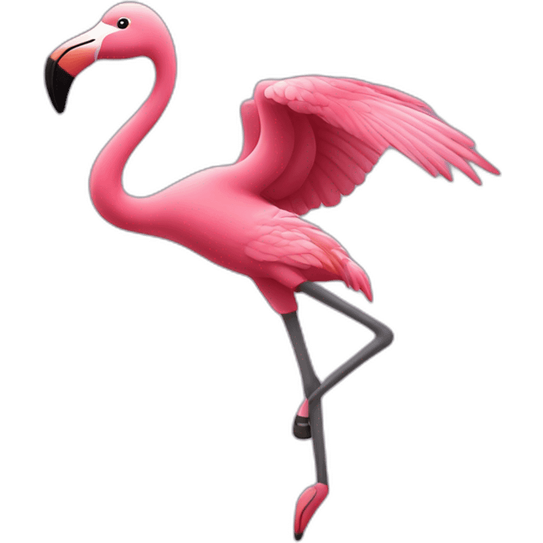 Flamingo fitness girl flying emoji