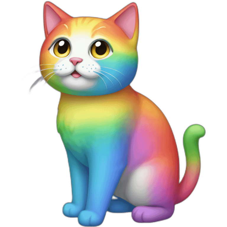 Rainbow Cat Full Body emoji