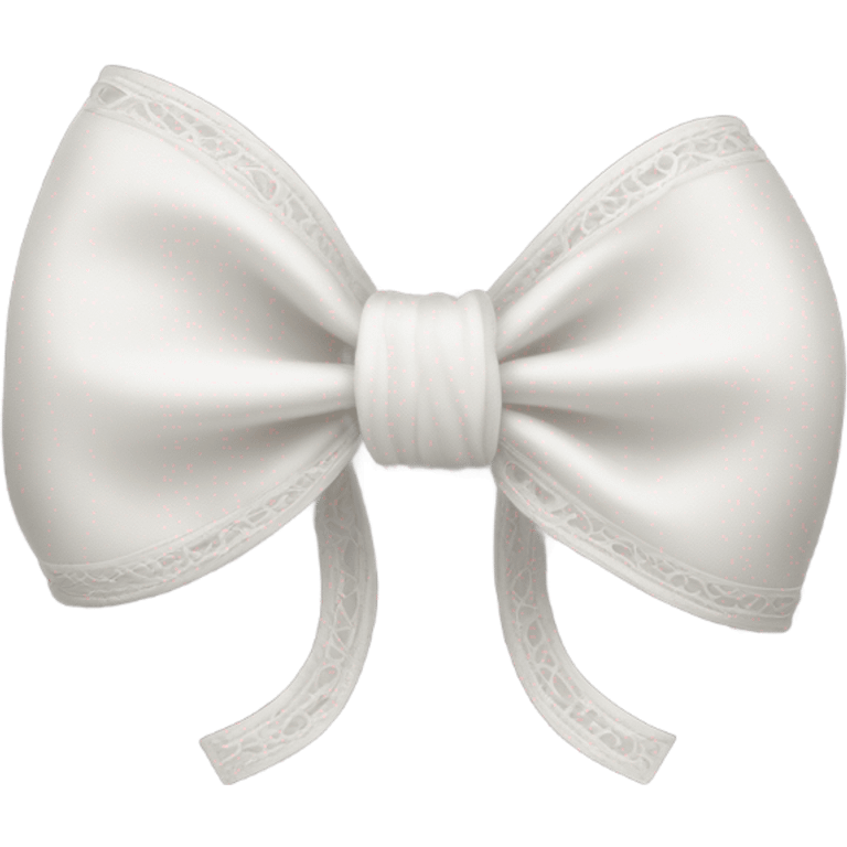 Dainty white bow ￼ emoji