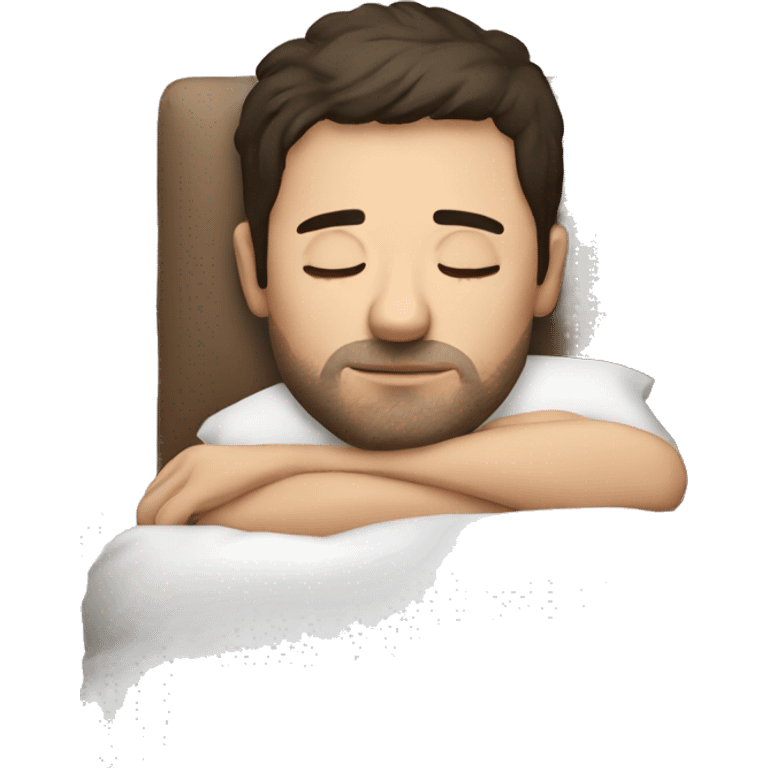 Sleeping man brunette emoji