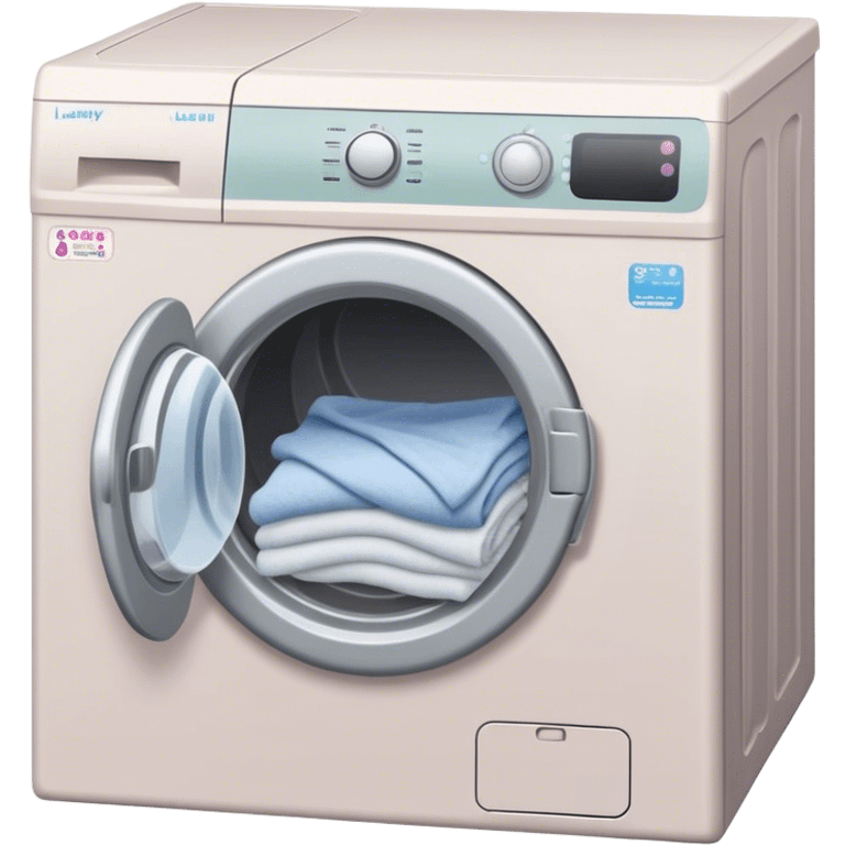 Dirty Pike of laundry in neutral pastel colours  emoji