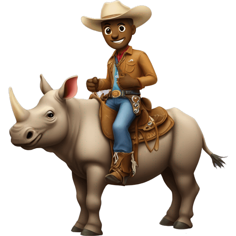 cowboy on a rhino  emoji