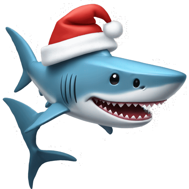 Dancing shark in a Santa hat emoji