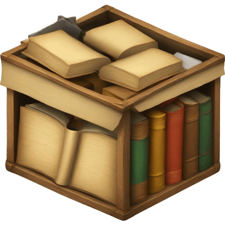 open box with old books inside  emoji