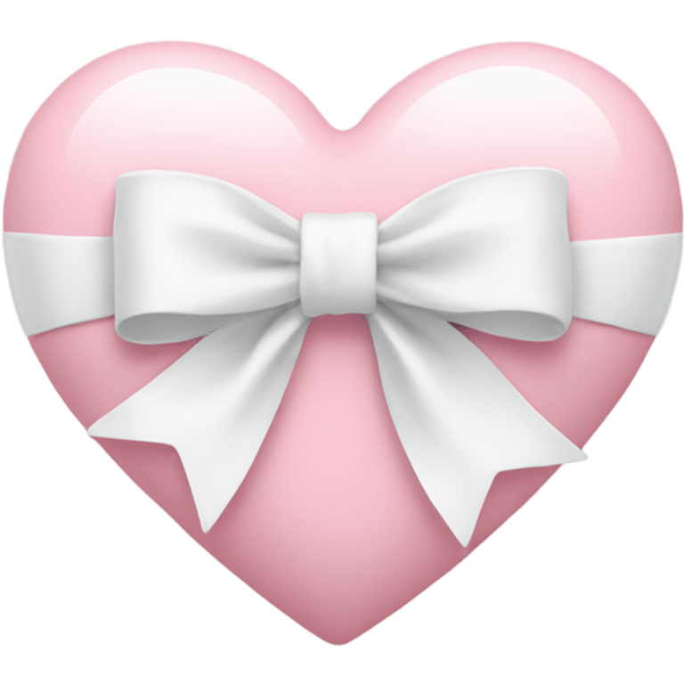 Pastel pink heart with white bow emoji