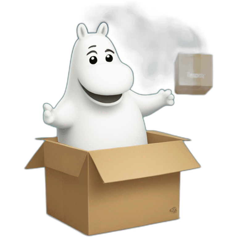 Moomin delivers a box emoji