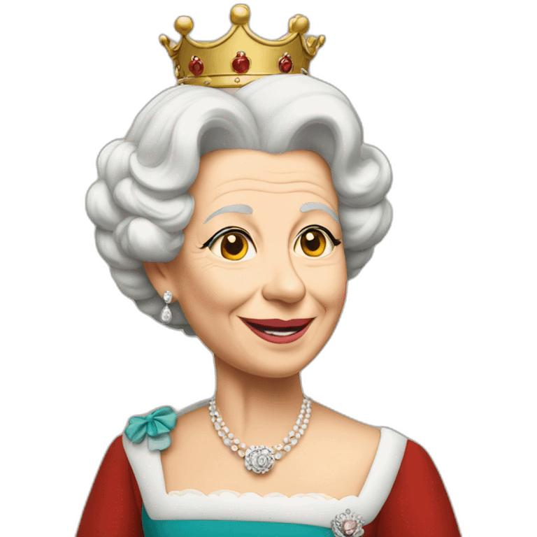 Queen Elizabeth with beer emoji