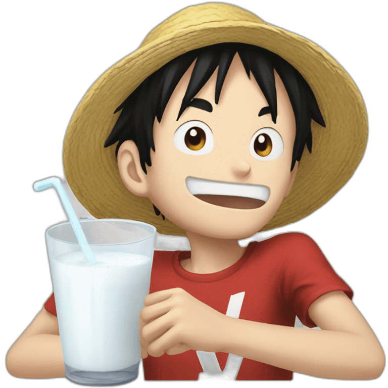 Luffy drink milk emoji