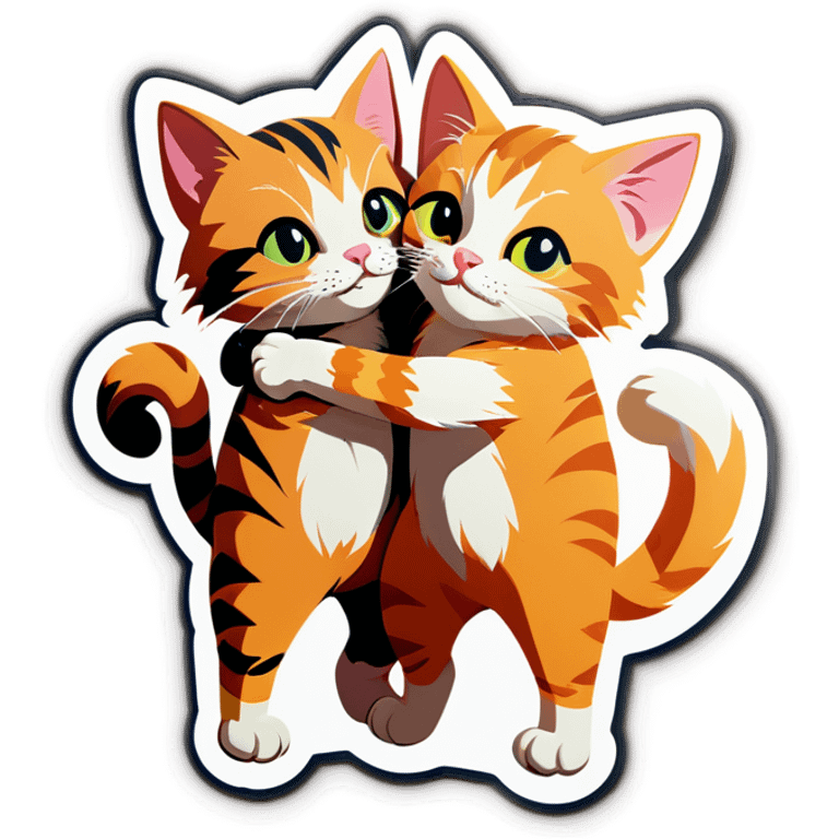 2 cats hugging emoji