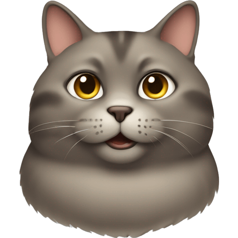 A brownish grayish fat cat emoji