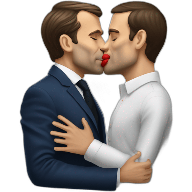 emmanuel macron kissing jean castex emoji