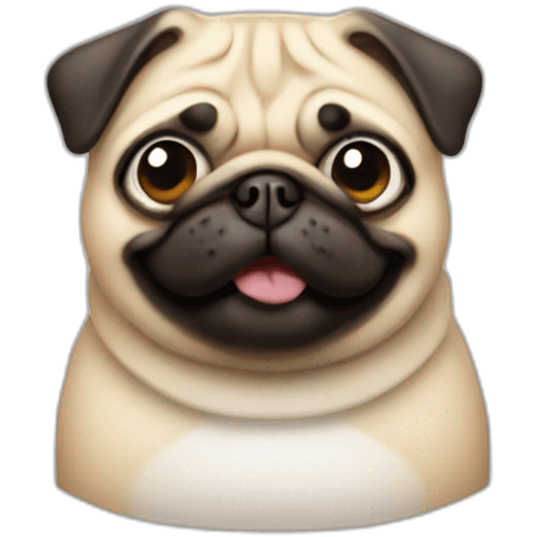 a fat happy pug as a software developer emoji