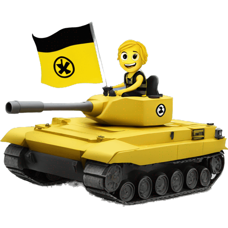 Bvb dortmund fan riding on a tank emoji