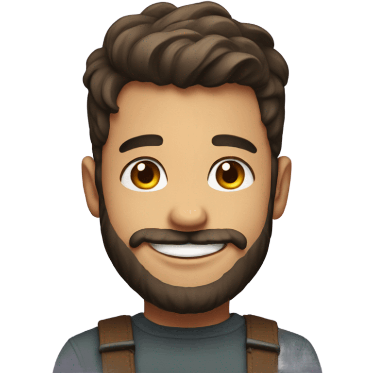 smiling boy with beard portrait emoji