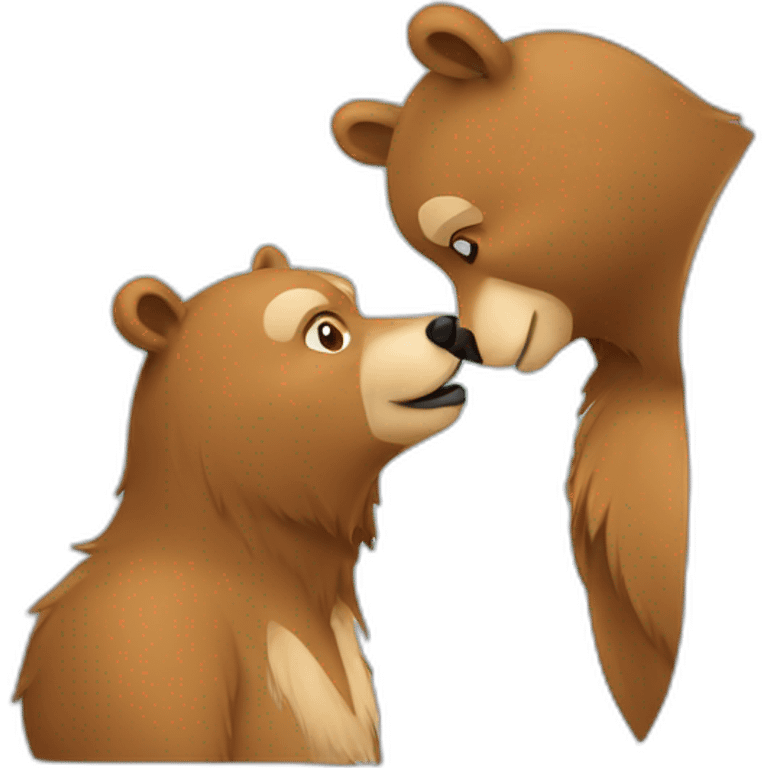 bear kissing doe  emoji