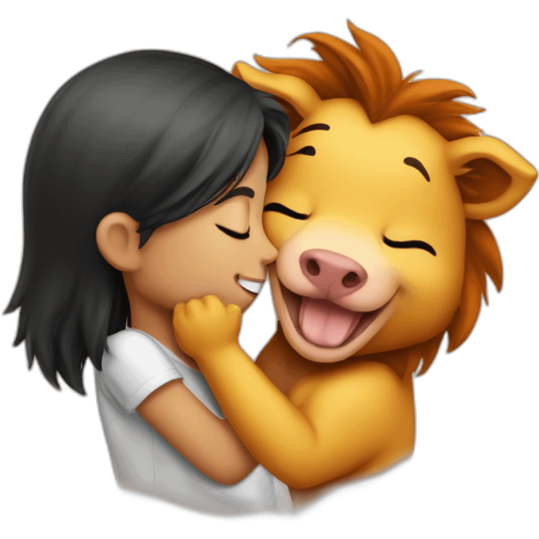 lion kiss pig emoji