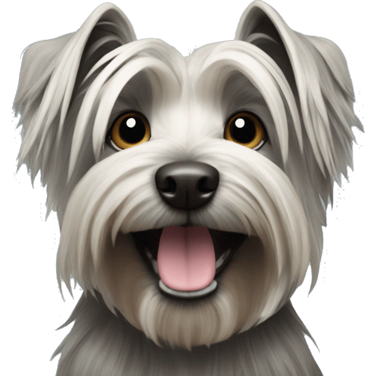 Skye terrier dog with darker snout emoji