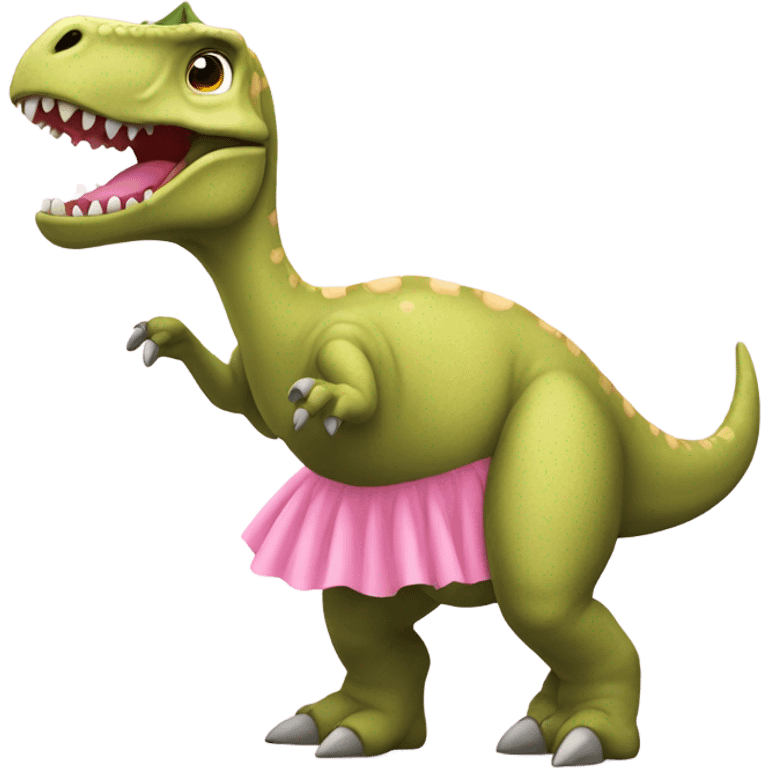 dinosaur with pink tutu emoji