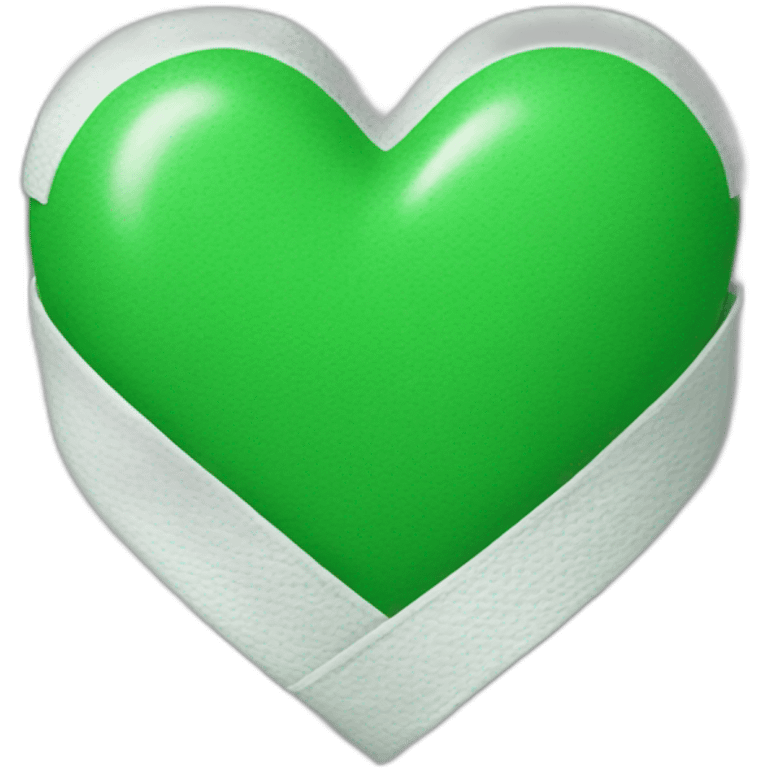 Two-Green-heart-with-white-bandage emoji