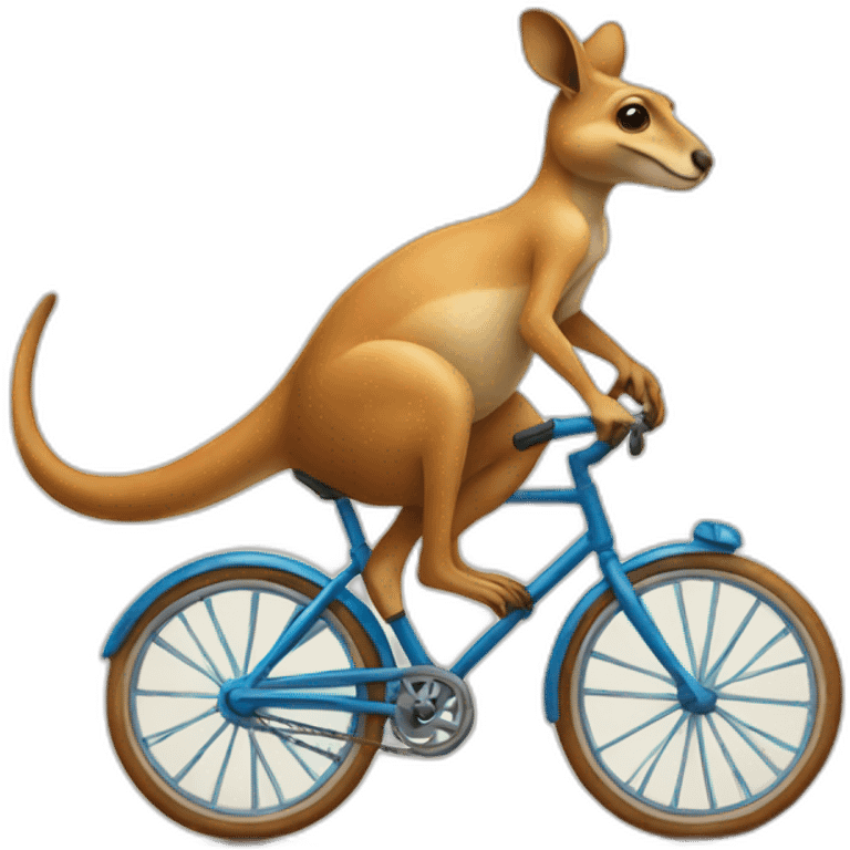 Kangaroo on bicycle emoji